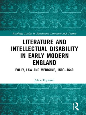cover image of Literature and Intellectual Disability in Early Modern England